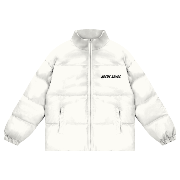 Jesus Saves Zipper Puffer Coat